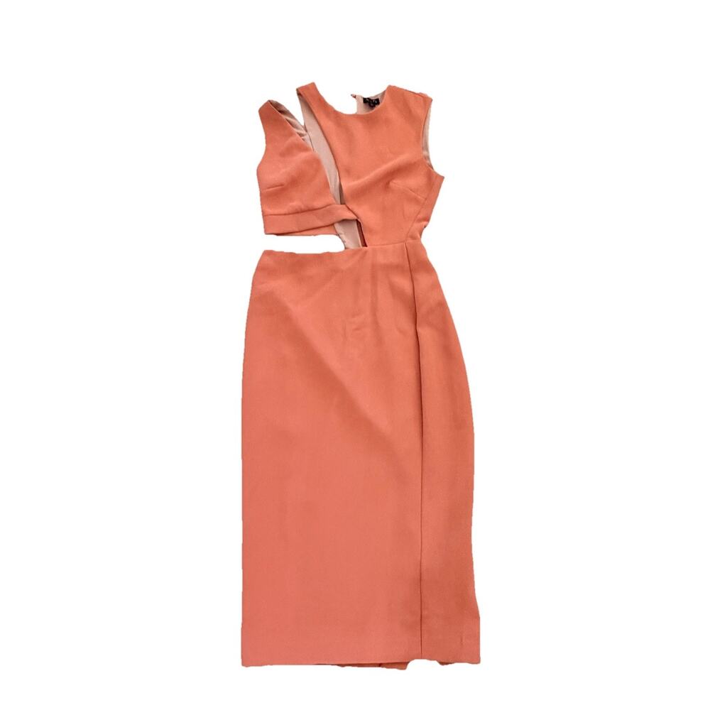 NBD Revolve Kiari Midi Dress Clay Pink Cut Out Accent Womens Small S